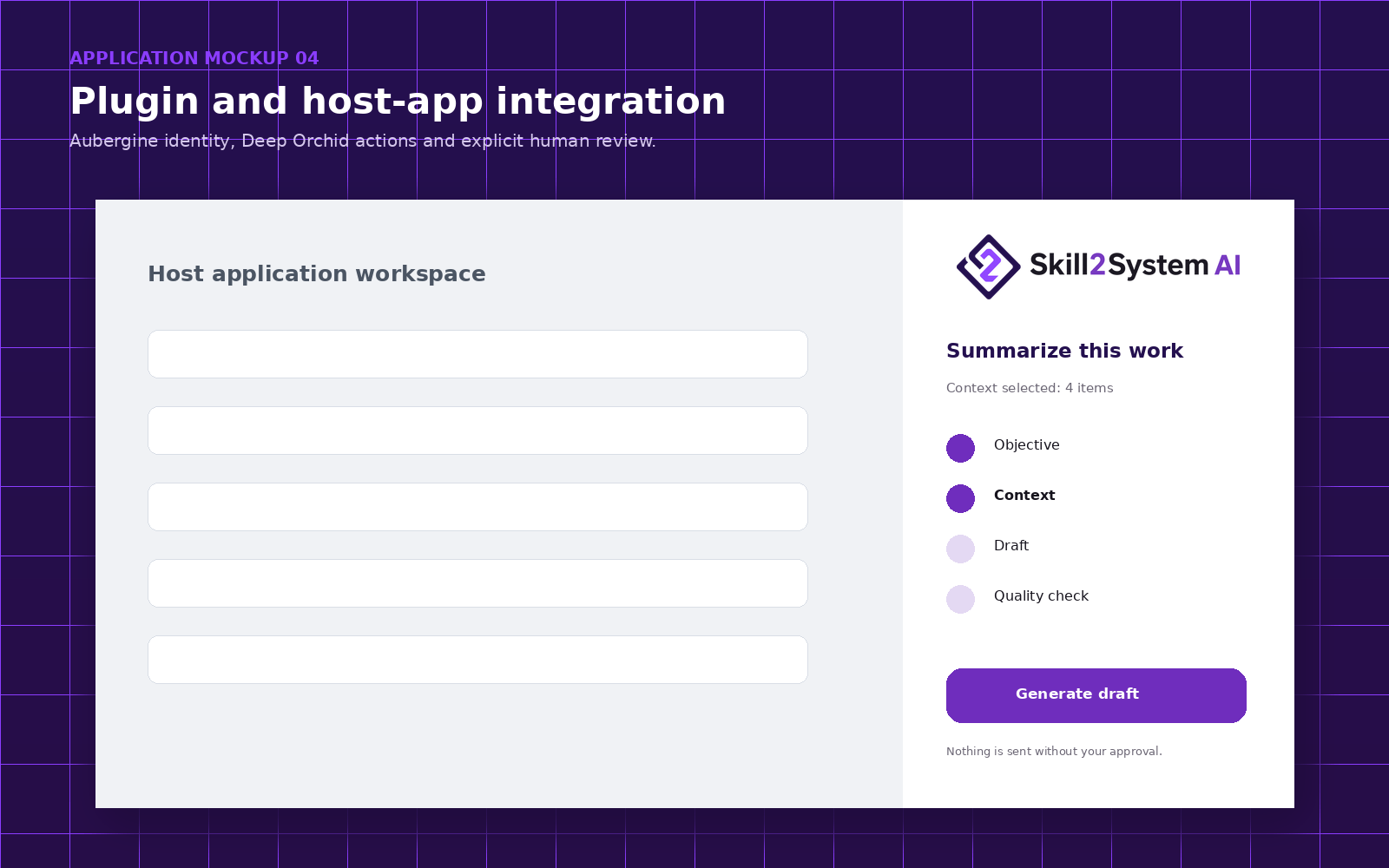 Skill2System AI workflow plugin side panel